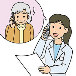 患者に電話する薬剤師