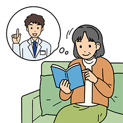 指導内容を振り返る患者